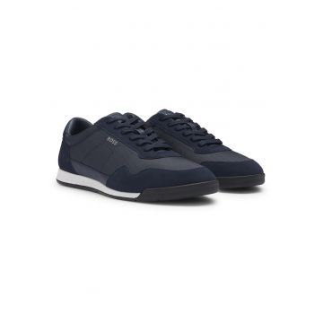 Pantofi sport low-cut cu segmente de piele intoarsa Titanium