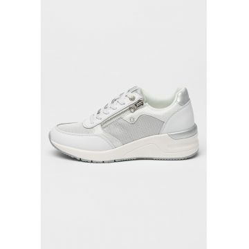 Pantofi sport wedge cu garnituri de piele Sodi