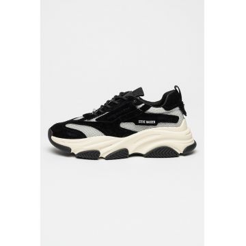 Pantofi sport wedge cu piele intoarsa Possess