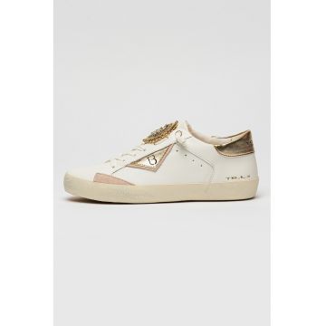 Tenisi din piele cu element din strasuri Sirius