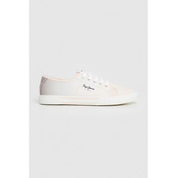 Tenisi low-cut cu sireturi