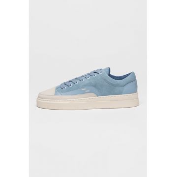 Tenisi low-cut de piele si piele intoarsa