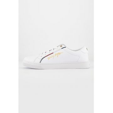 Pantofi sport de piele cu insertii de piele ecologica