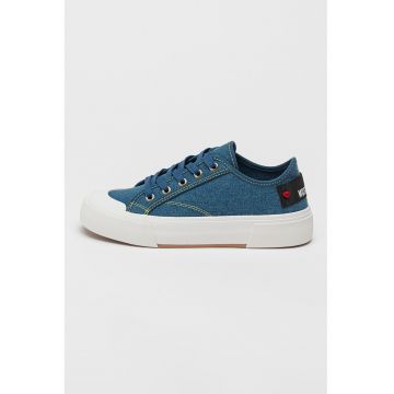 Pantofi sport din denim cu sireturi