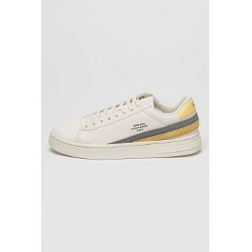 Pantofi sport din piele ecologica cu logo