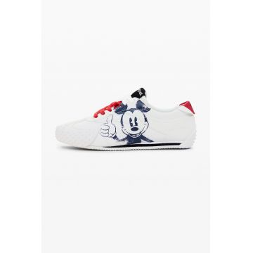 Pantofi sport din piele ecologica cu motive tematice Mickey Mouse