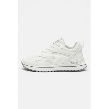 Pantofi sport de piele ecologica si plasa