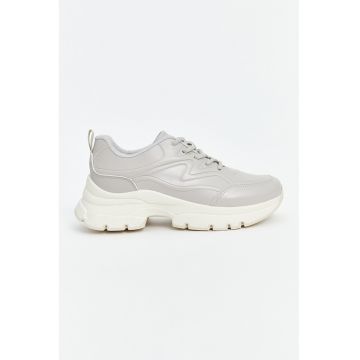 Pantofi sport demi-wedge din piele ecologica