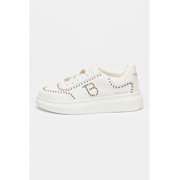 Pantofi sport flatform din piele cu tinte Fenice