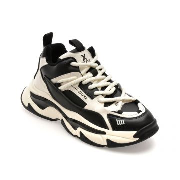 Pantofi sport GRYXX alb-negru, F8930, din piele naturala