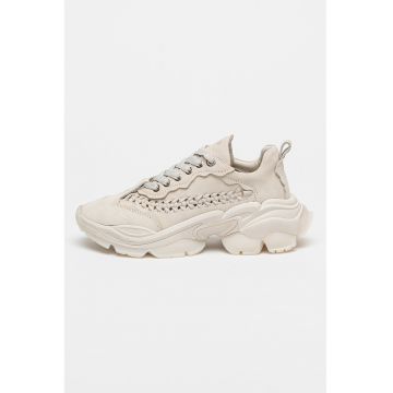 Pantofi sport Linn-Y de piele cu detalii impletite - Alb fildes