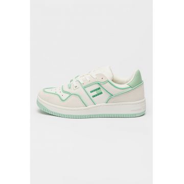 Pantofi sport de piele si piele intoarsa