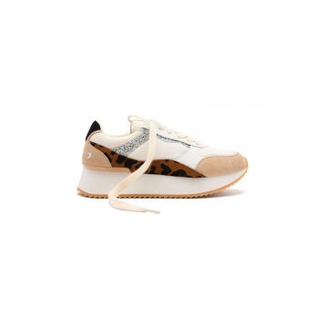 Pantofi sport din piele cu animal print