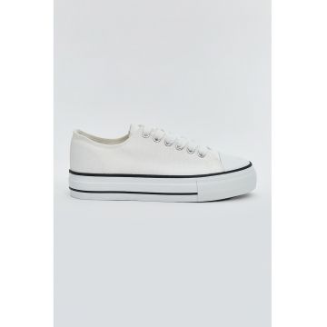 Tenisi din material textil cu model uni