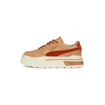 Pantofi sport flatform de piele si piele intoarsa Mayze Stack Wild