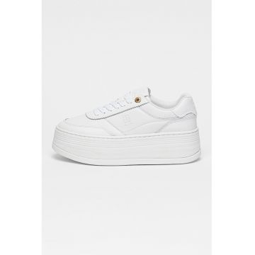 Pantofi sport flatform din piele si piele ecologica