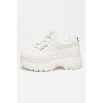 Pantofi sport demi-wedge de piele Sporty