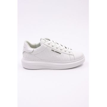 Pantofi sport din piele cu model monograma in relief