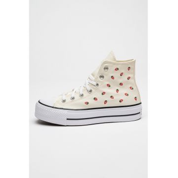 Tenisi flatform cu broderie cu fructe Lift