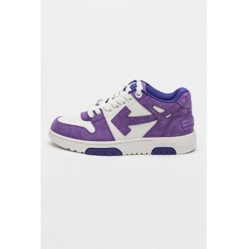 Pantofi sport de piele cu garnituri de piele intoarsa