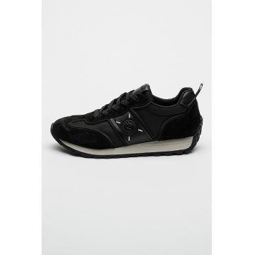 Pantofi sport low-cut cu detalii de piele intoarsa