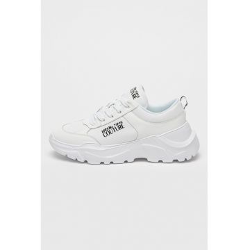 Pantofi sport wedge cu garnituri de piele