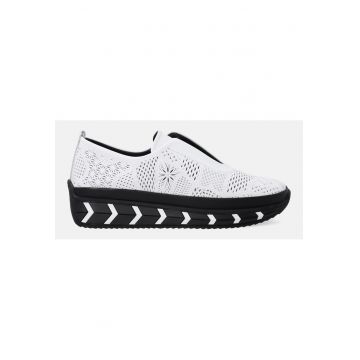Pantofi de sport wedge din piele