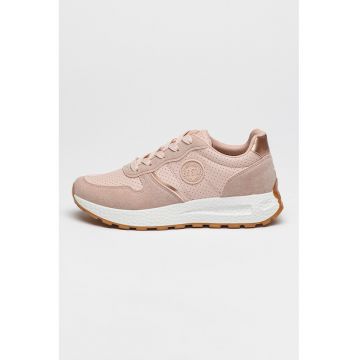 Pantofi sport din piele ecologica cu detalii perforate