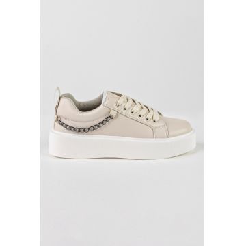 Pantofi sport flatform de piele ecologica