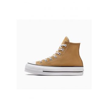 Tenisi dama  croiala peste glezna - culoare maro - material stofa