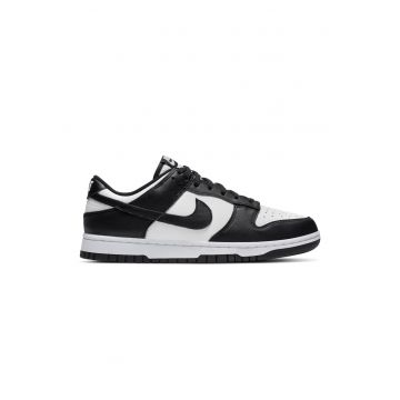 Dunk Low  Piele intoarsa - Alb/Negru