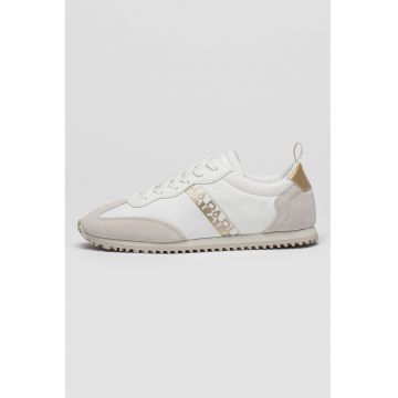 Pantofi sport cu detalii de piele intoarsa Coral