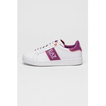 Pantofi sport din piele si piele ecologica cu detalii logo