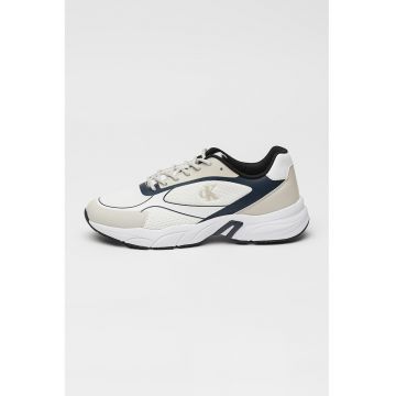 Pantofi sport low-cut cu garnituri de piele ecologica