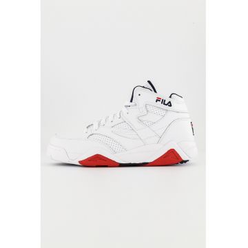 Pantofi sport mid-high din piele cu insertii din piele ecologica M-Squad - Alb