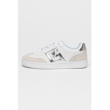 Pantofi sport perforati cu insertii de piele intoarsa