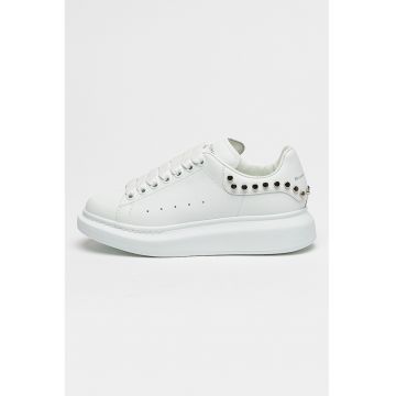 Pantofi sport wedge de piele cu tinte