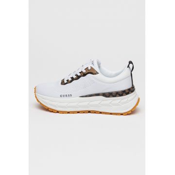 Pantofi sport wedge din material textil cu logo