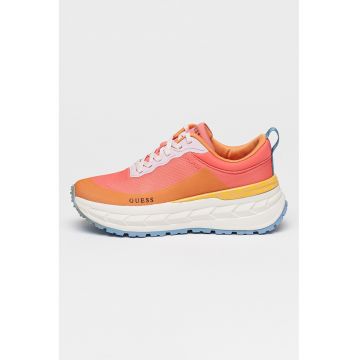 Pantofi sport wedge din material textil cu logo