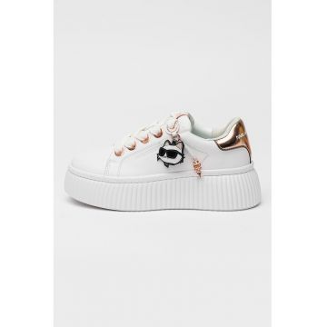 Pantofi sport flatform de piele cu monograma