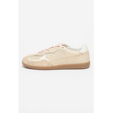 Pantofi sport low-cut de piele cu garnituri de piele intoarsa
