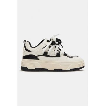 Pantofi sport de piele ecologica cu insertii de material textil