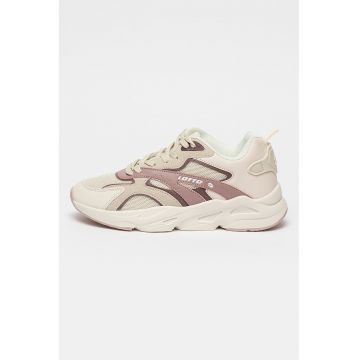 Pantofi sport de piele ecologica cu insertii de piele intoarsa