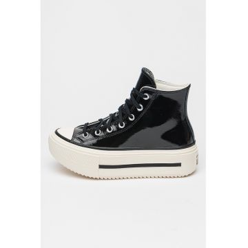 Pantofi sport de piele lacuita Chuck Taylor All Star Lift Double Stack