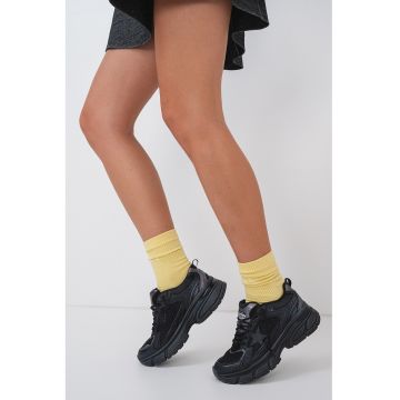 Pantofi sport cu talpa demi-wedge din piele Lightstar