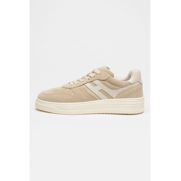 Pantofi sport din piele intoarsa cu model uni