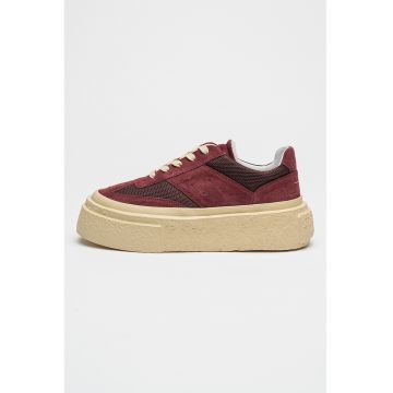 Pantofi sport din piele intoarsa cu talpa flatform