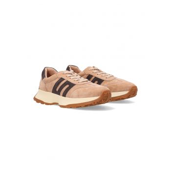 Pantofi sport flatform din piele intoarsa