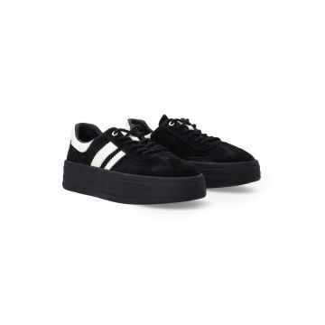 Pantofi sport flatform din piele intoarsa