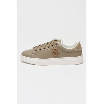 Pantofi sport de piele cu aplicatie monograma Kieran